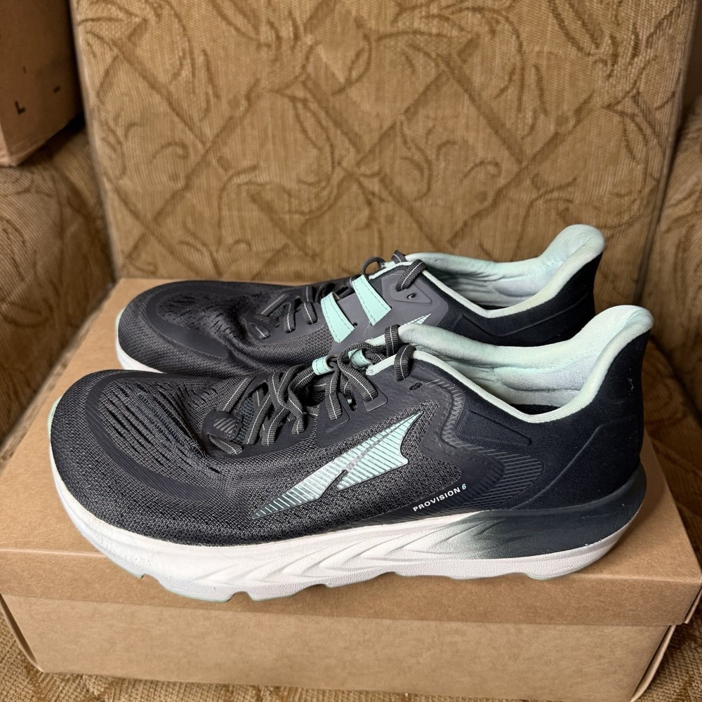 Altra Shoes Women 10.5 Black Mint Green Provision 6 Sneakers Running AL0A5488032
